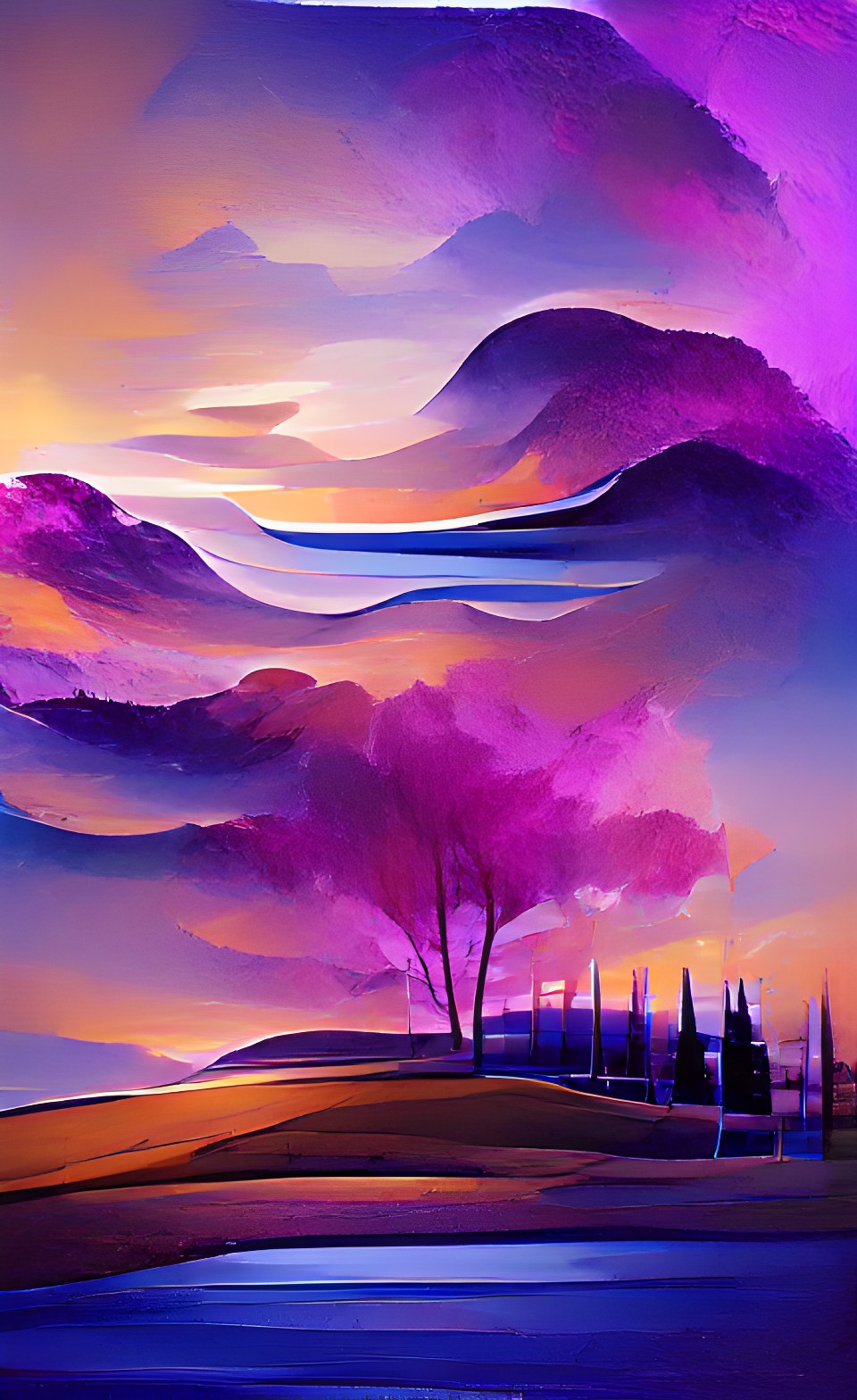 purple blue landscape preview