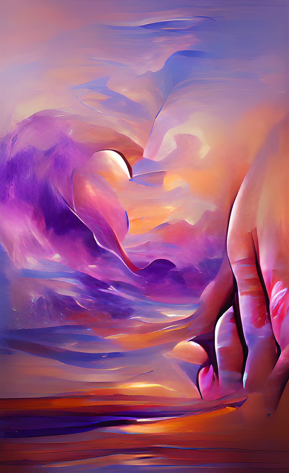 purple blue lovers hands touch smooth soft caress preview