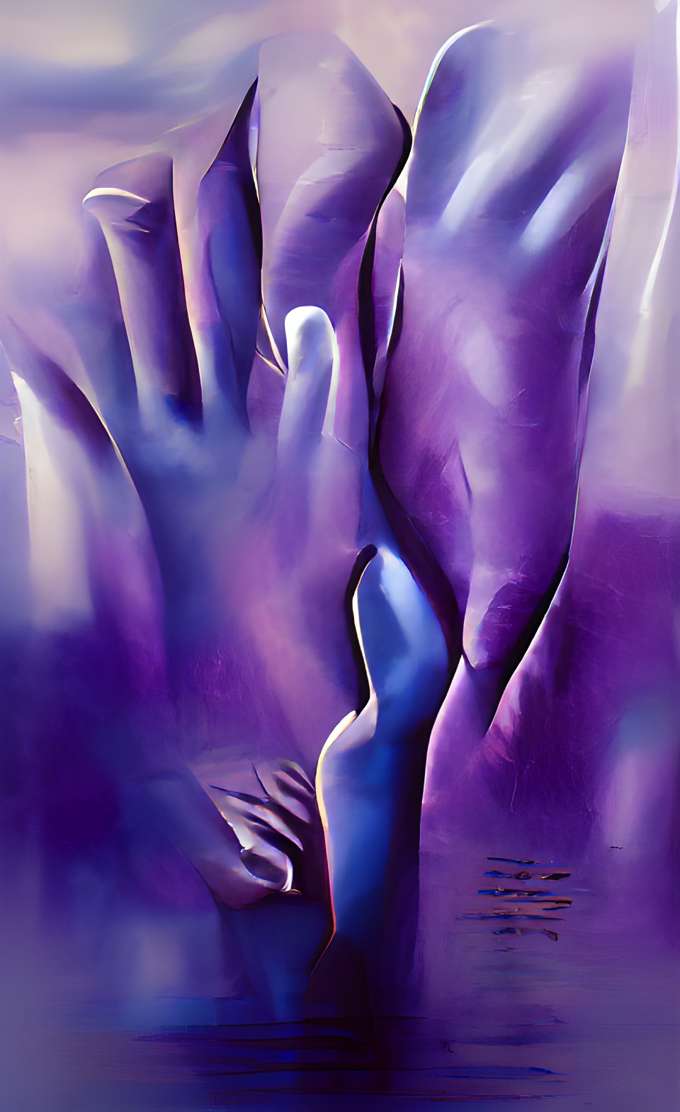 purple blue lovers hands touch smooth soft caress preview