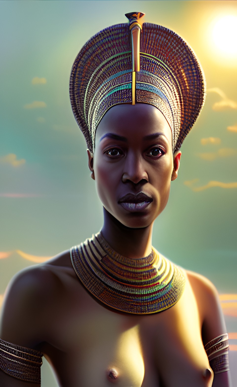 highly detailed portrait of an african egyptian goddess, intricate alien technology, stephen bliss, unreal, loish, rhads, f. knab, makoto shinkai and lois van baarle, kuvshinov, rossdraws, tom bagshaw preview