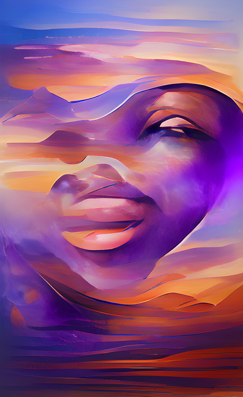 african woman blue purple smooth soft gradient preview