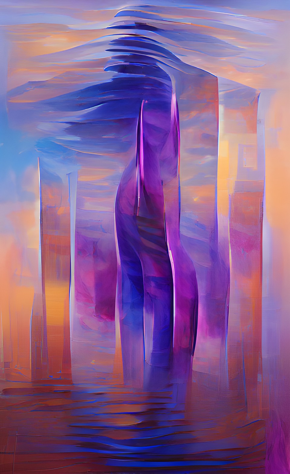 vertical composition spirit guidance purple blue smooth lines soft gradient glow preview