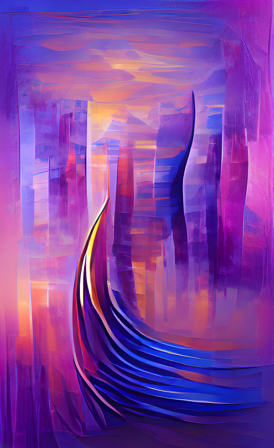 vertical composition spirit guidance purple blue smooth lines soft gradient glow preview