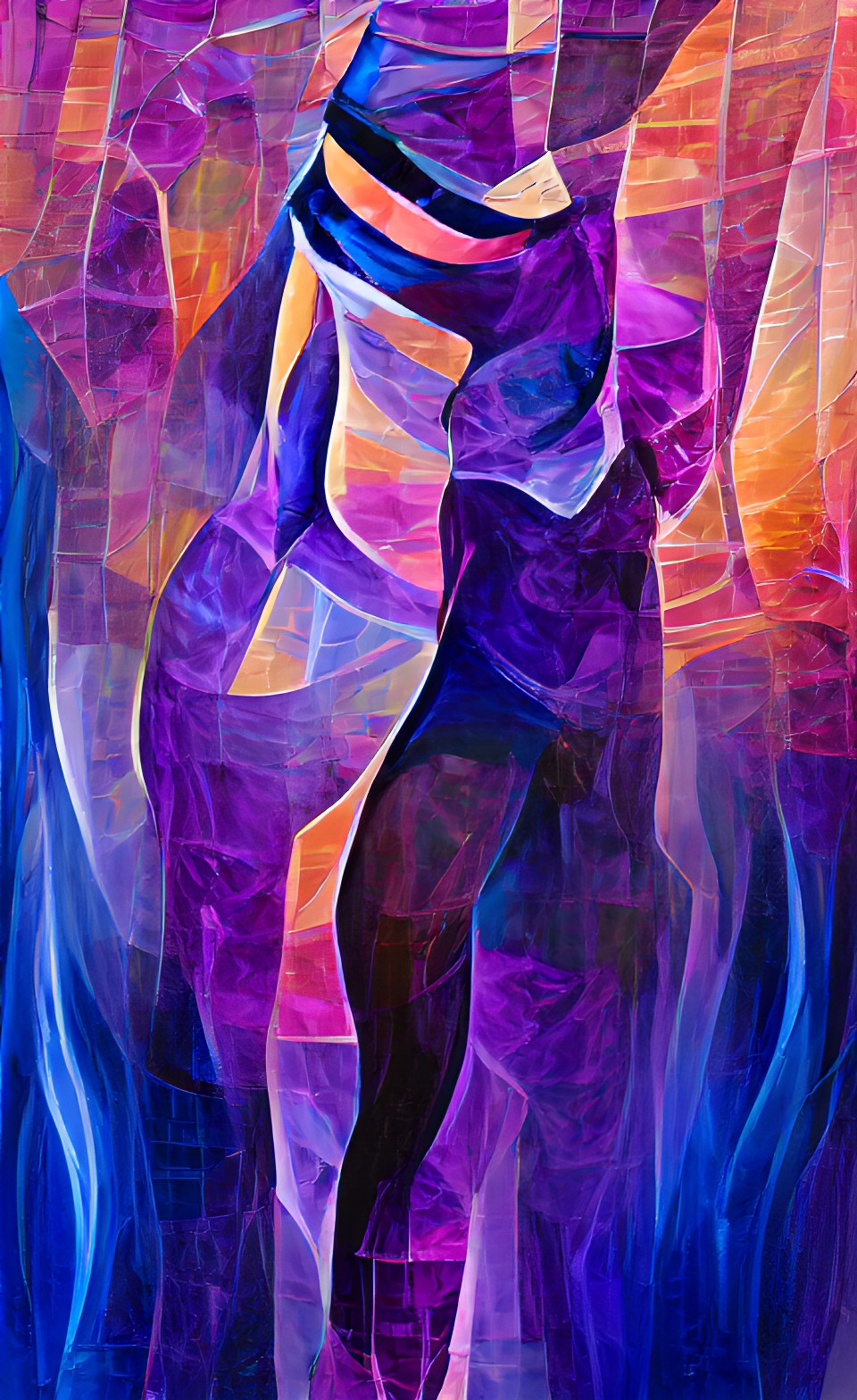 vertical shapes blended composition spiritguide dance purple blue smooth lines soft gradient glow blend colors preview