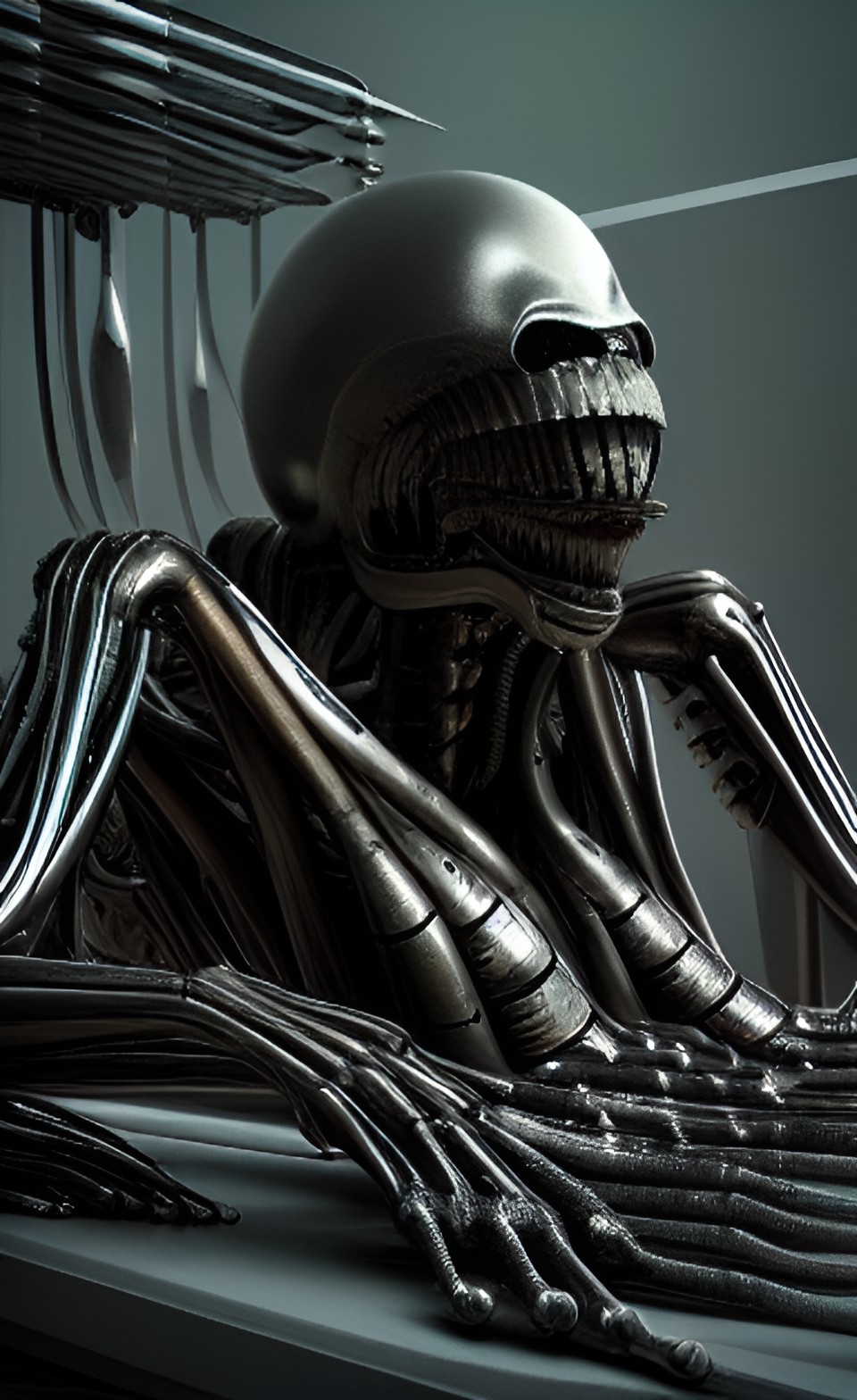 h r. giger bio organic mechanical living metal preview