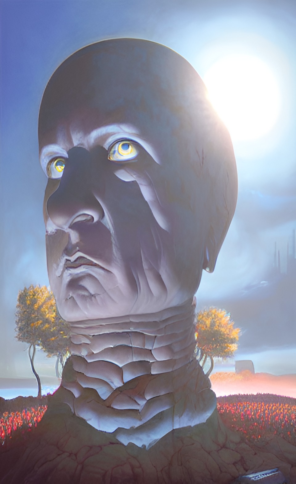 Sunhead - giant god face statue preview