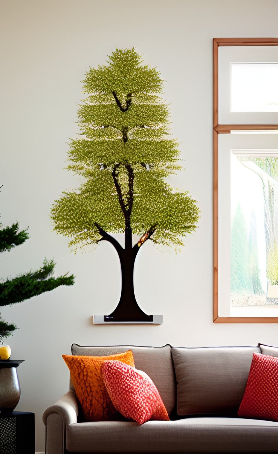 living room, tree motifs preview