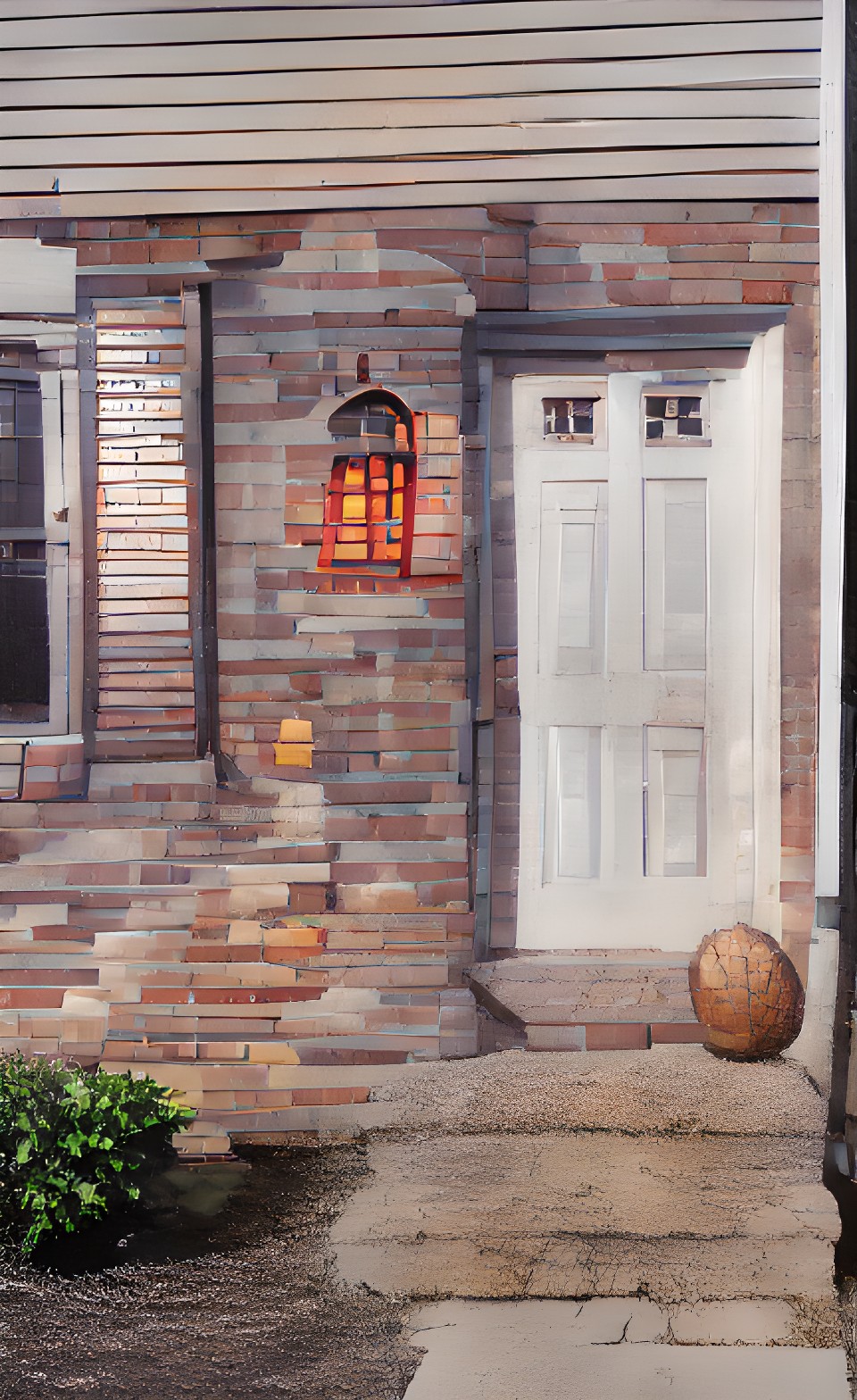 front door, lanterns, window preview