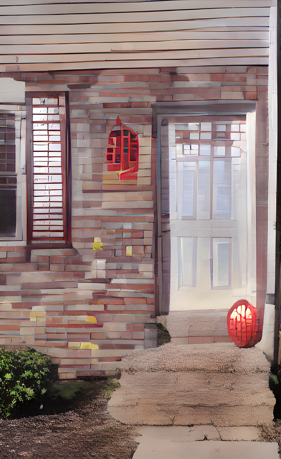 front door, lanterns, window preview