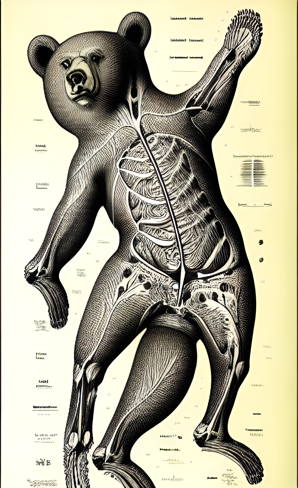 anatomical drawn illustration of a bear by ernst haeckel preview