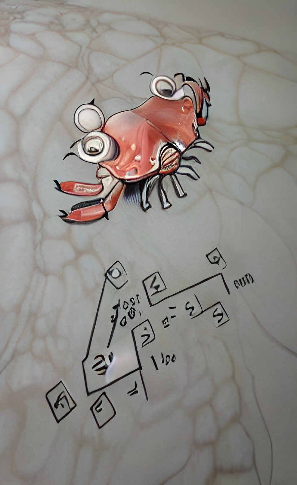 Crab Math vii - crab mathematician makes calculation mistake preview