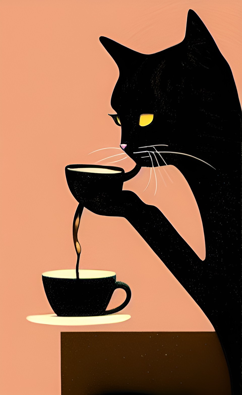 cat drinking coffee preview