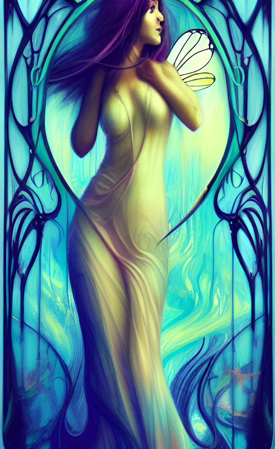 art nouveau cage with fairy inside, fantasy, cinematic preview