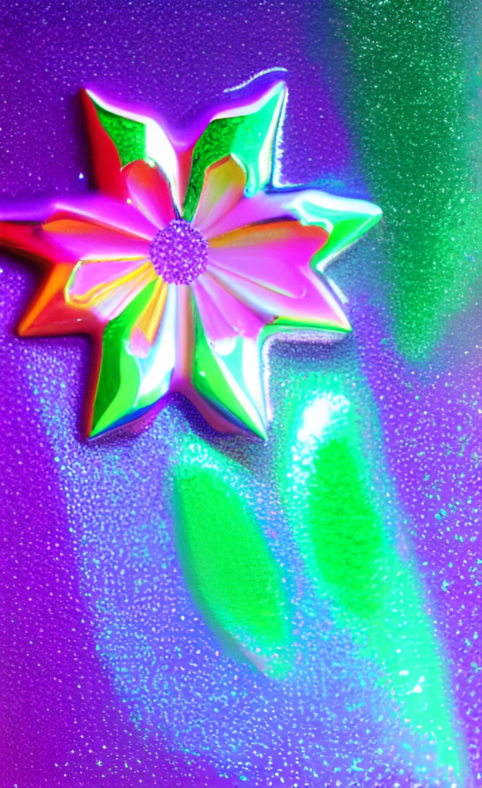 alien flower, prismatic, glossy, glittery preview