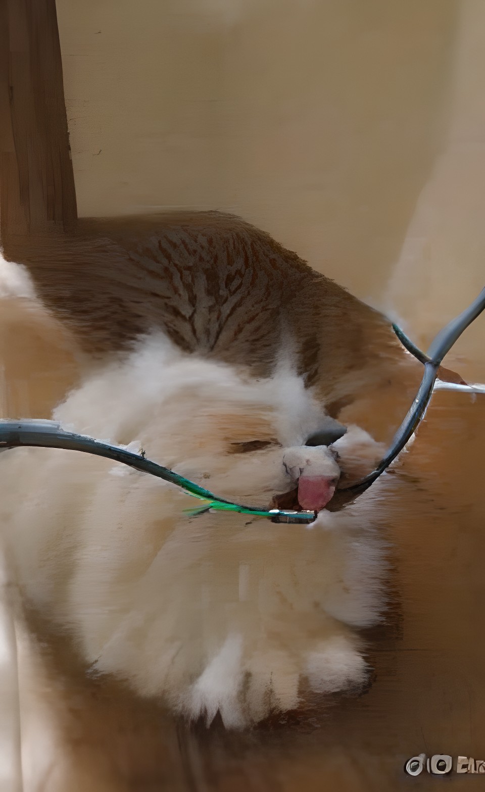 cat biting a wire preview