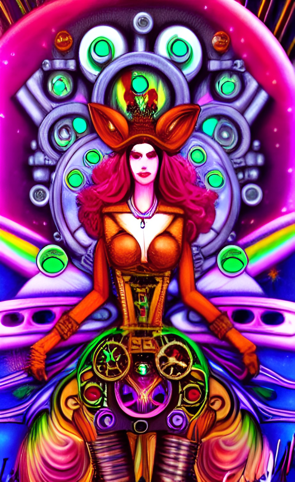 steampunk queen of the machine elves, cinematic, psychedelic sci-fi preview