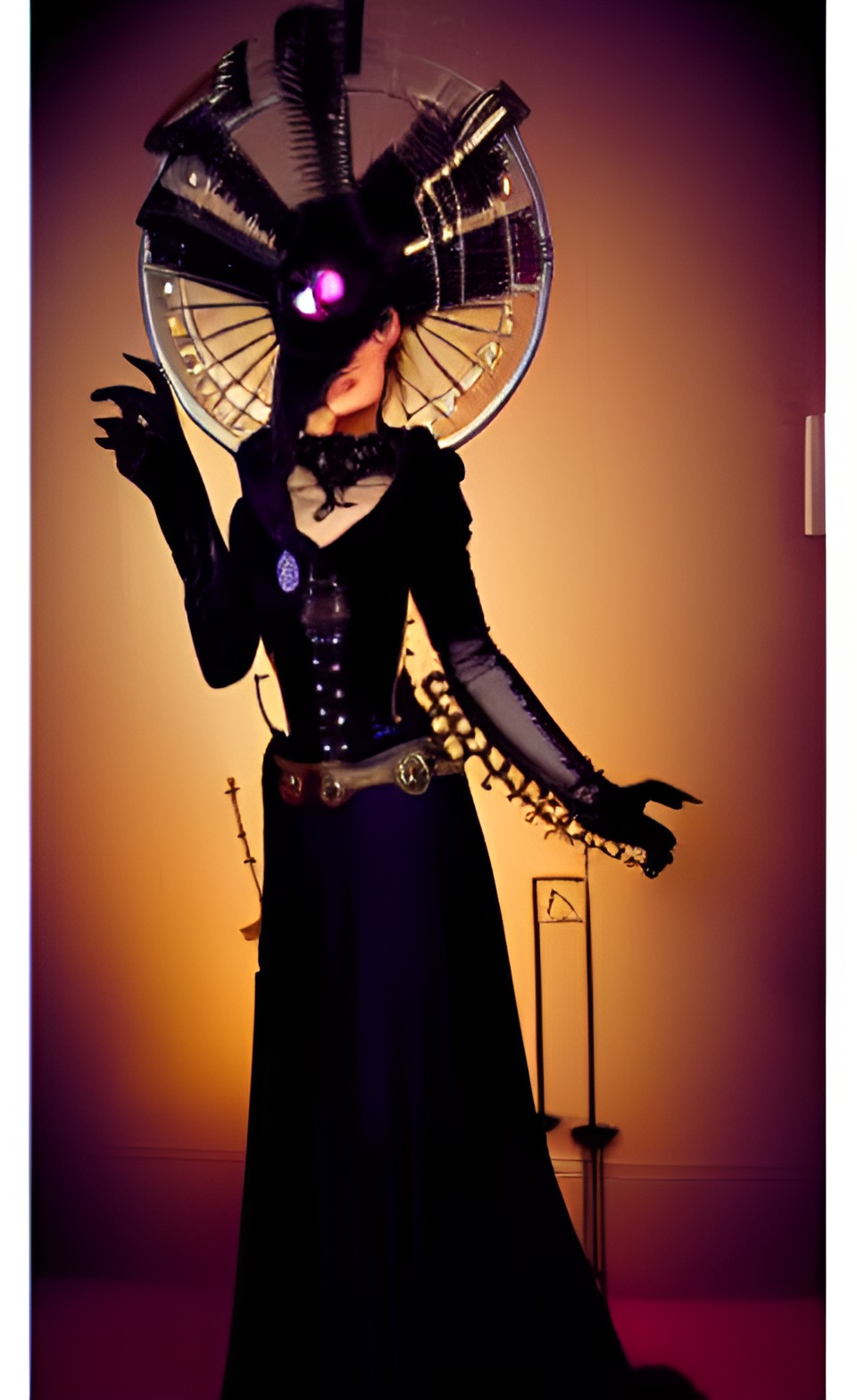 steampunk queen of the night, rim lights, dramatic, mysterious preview