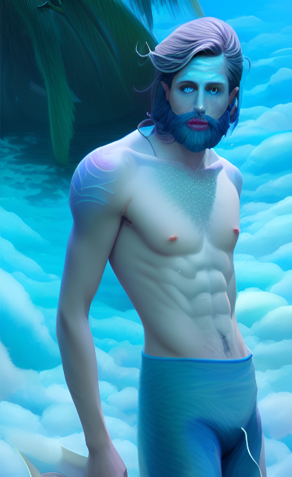 merman handsome blue eyes preview