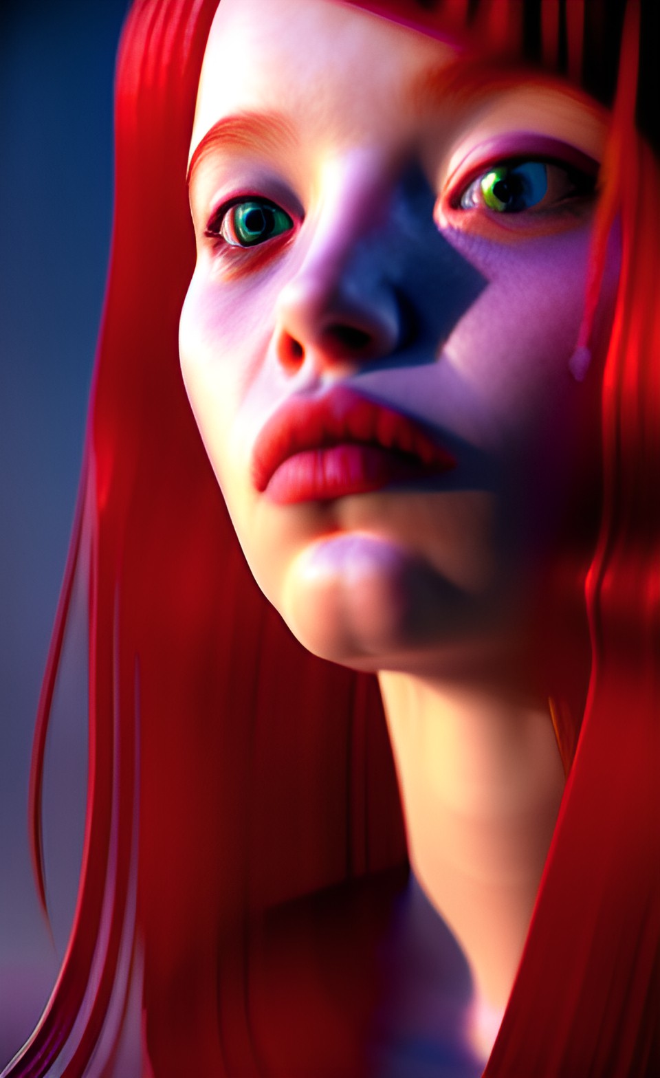 red hair water sea luscious lips preview