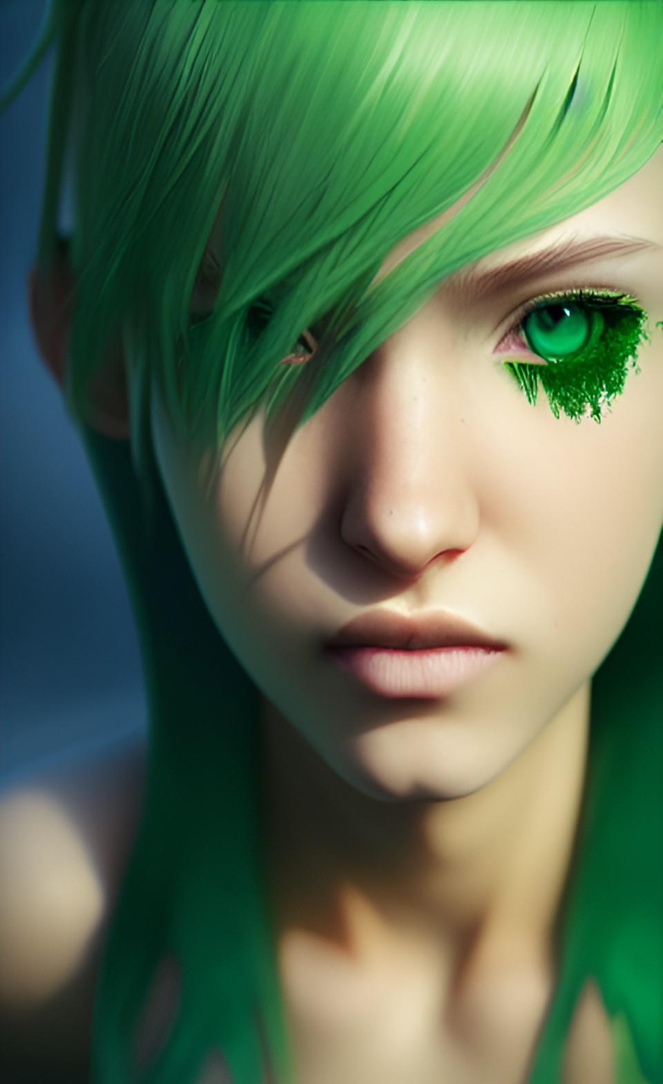 Green - leafa sao green eyes, green hair preview