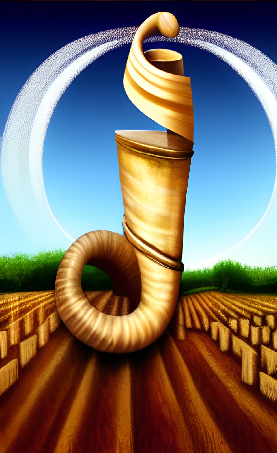 simple background symbolic artwork, creation fall and redemption, shofar, atonement sacrifice, makeshift homes, new creation, harvest preview