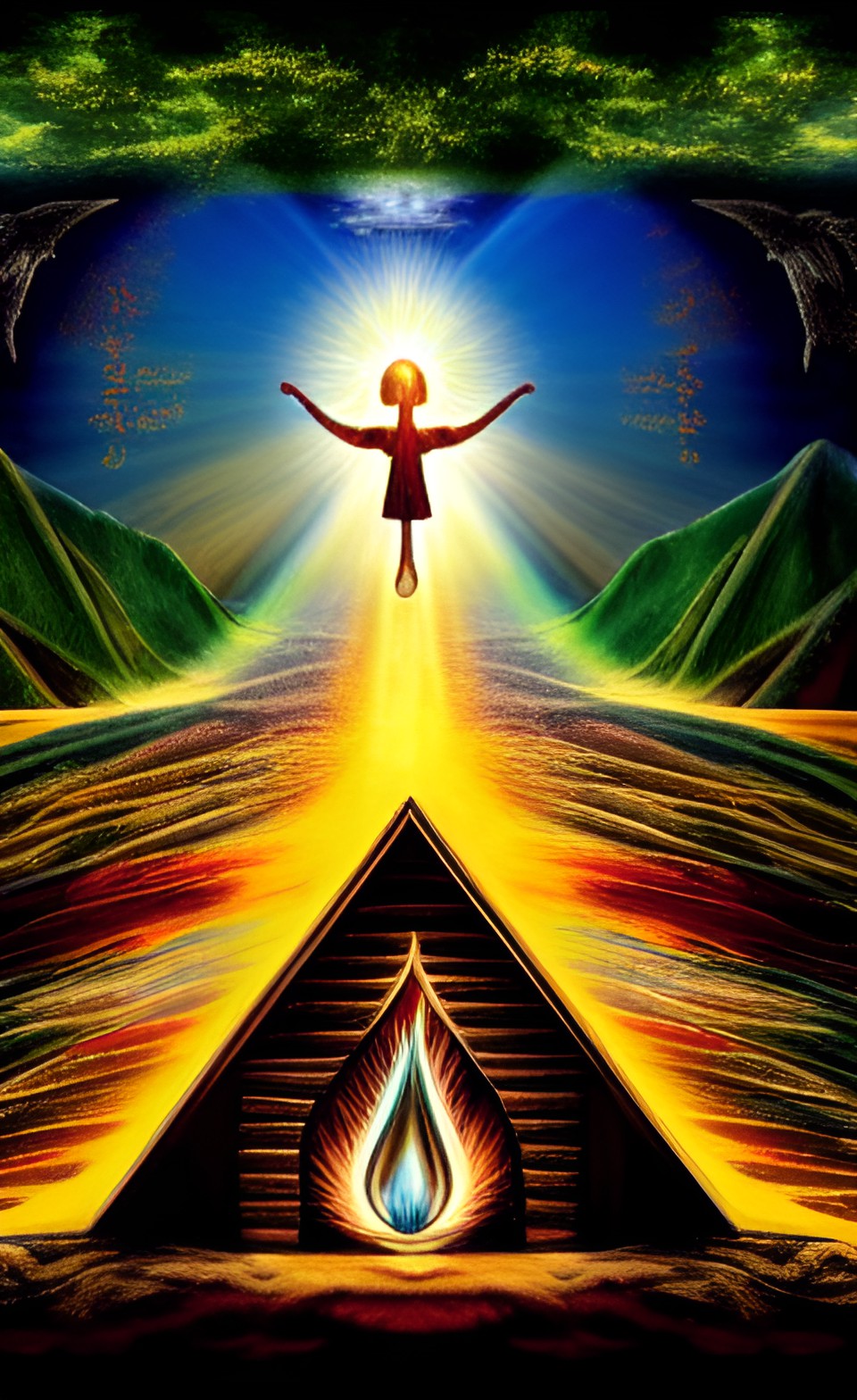 (symbolic mystical artwork) creation fall and redemption, joyful warning and announcement, atonement sacrifice, makeshift homes, new creation, let us go up! preview