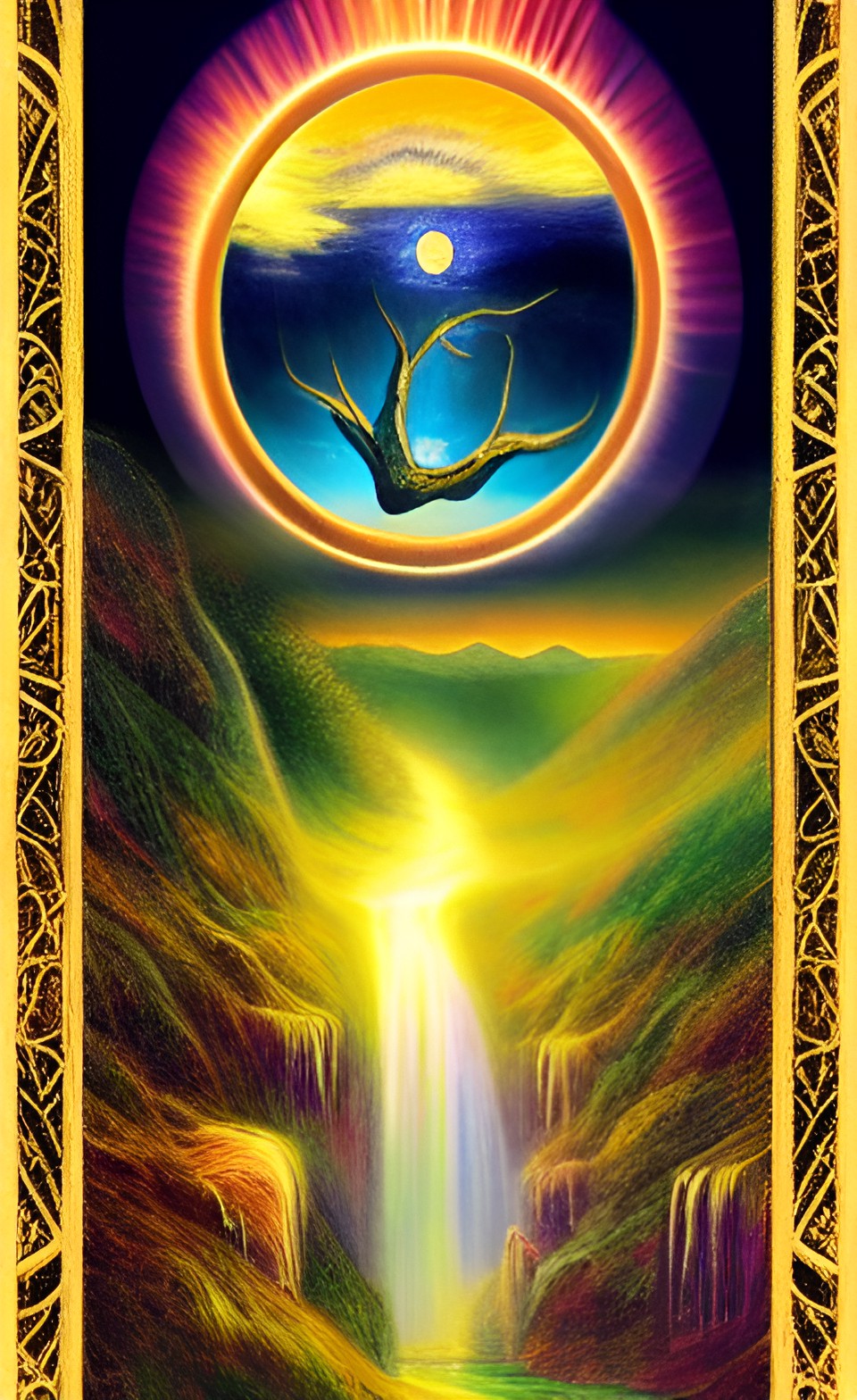 (symbolic mystical artwork) creation fall and redemption, joyful warning and announcement, atonement sacrifice, makeshift homes, new creation preview