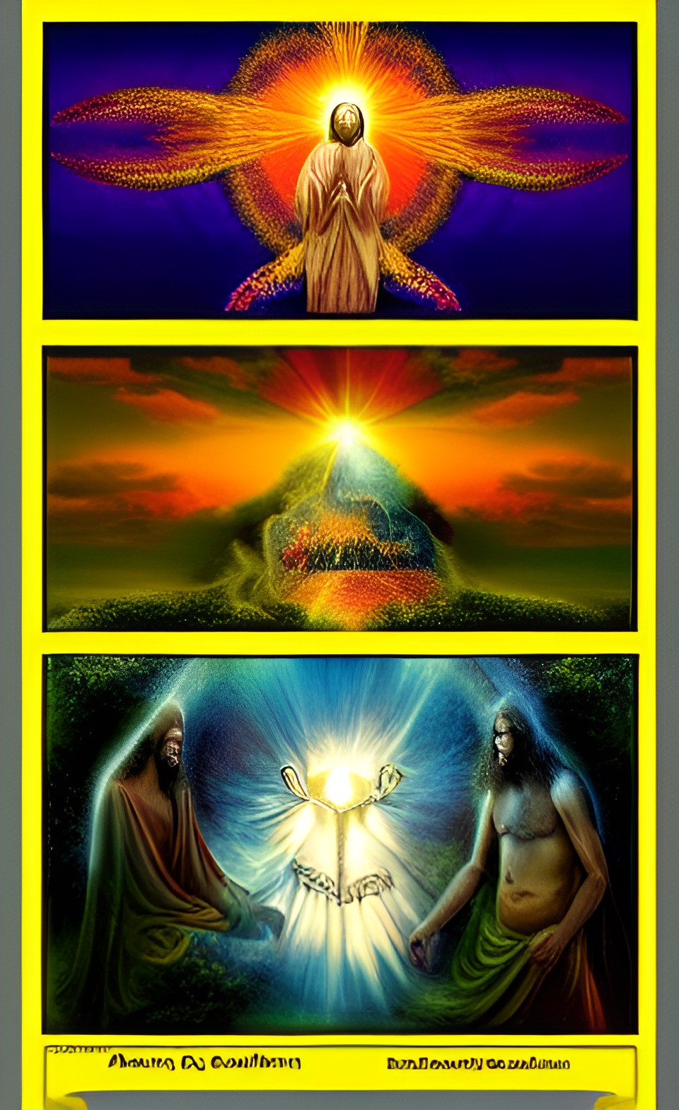 (symbolic mystical artwork) creation death and redemption, joyful warning and announcement, atonement sacrificial victim, makeshift homes, new heaven and new earth preview