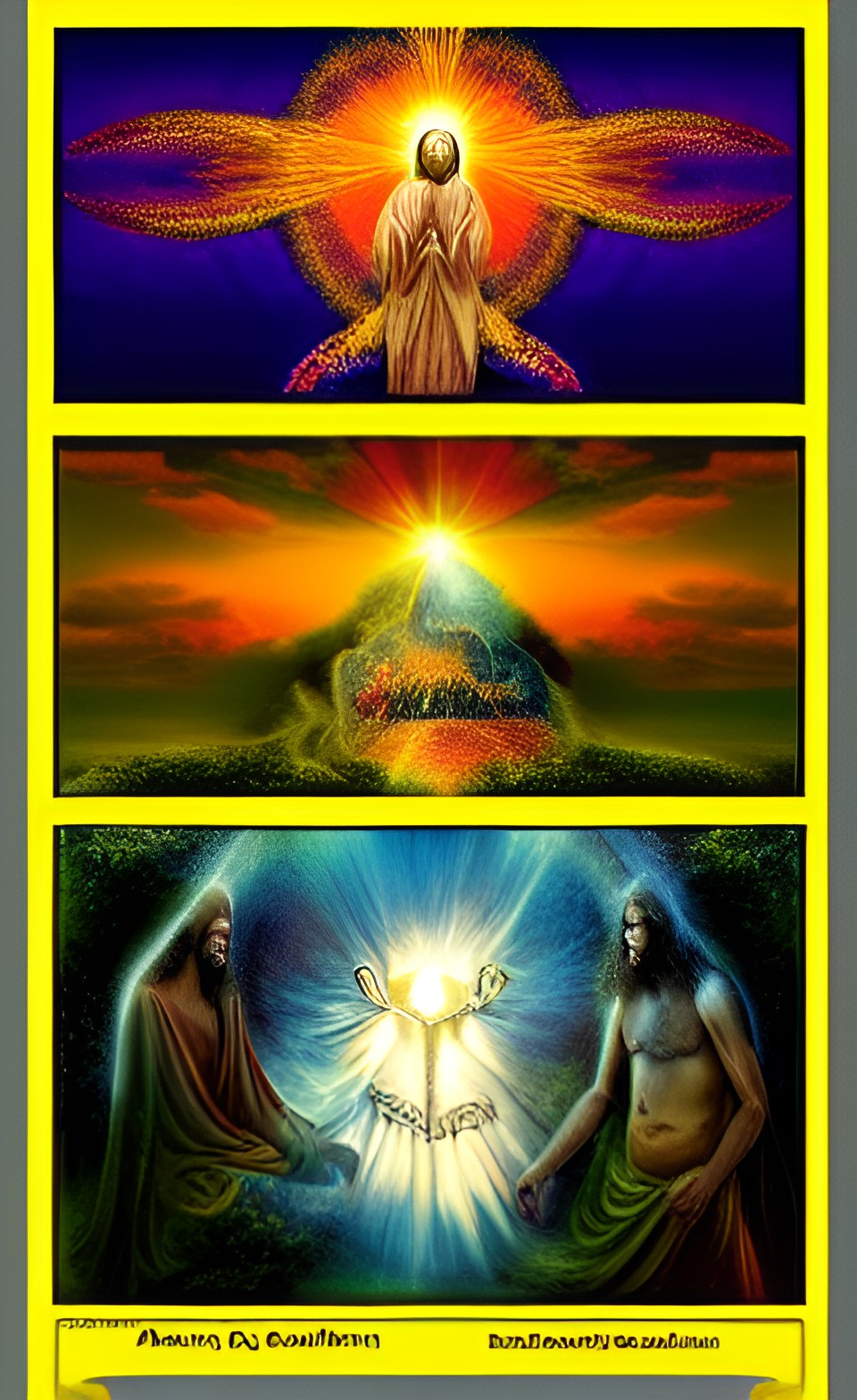 (symbolic mystical artwork) creation death and redemption, joyful warning and announcement, atonement sacrificial victim, makeshift homes, new heaven and new earth preview