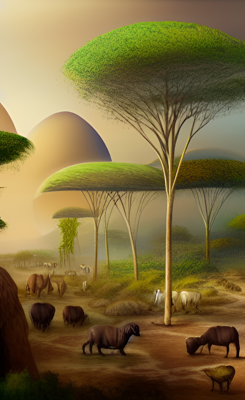 huge heards of animals living in jungles, on a terraformed mars (artists conception) preview