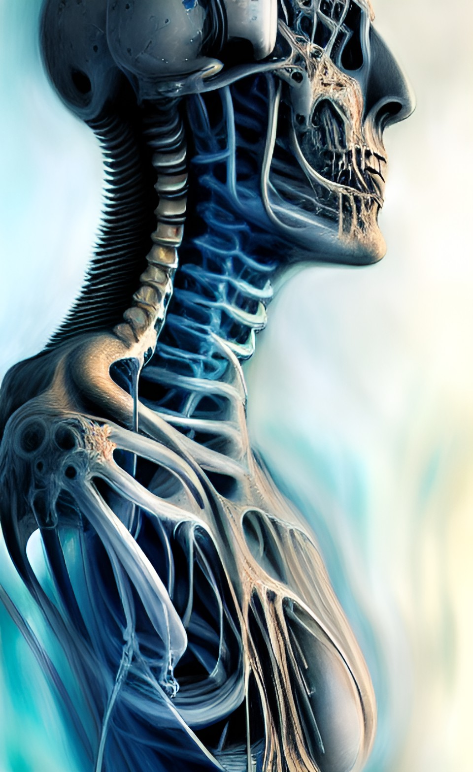 medical chart of joints and spine hr giger style preview