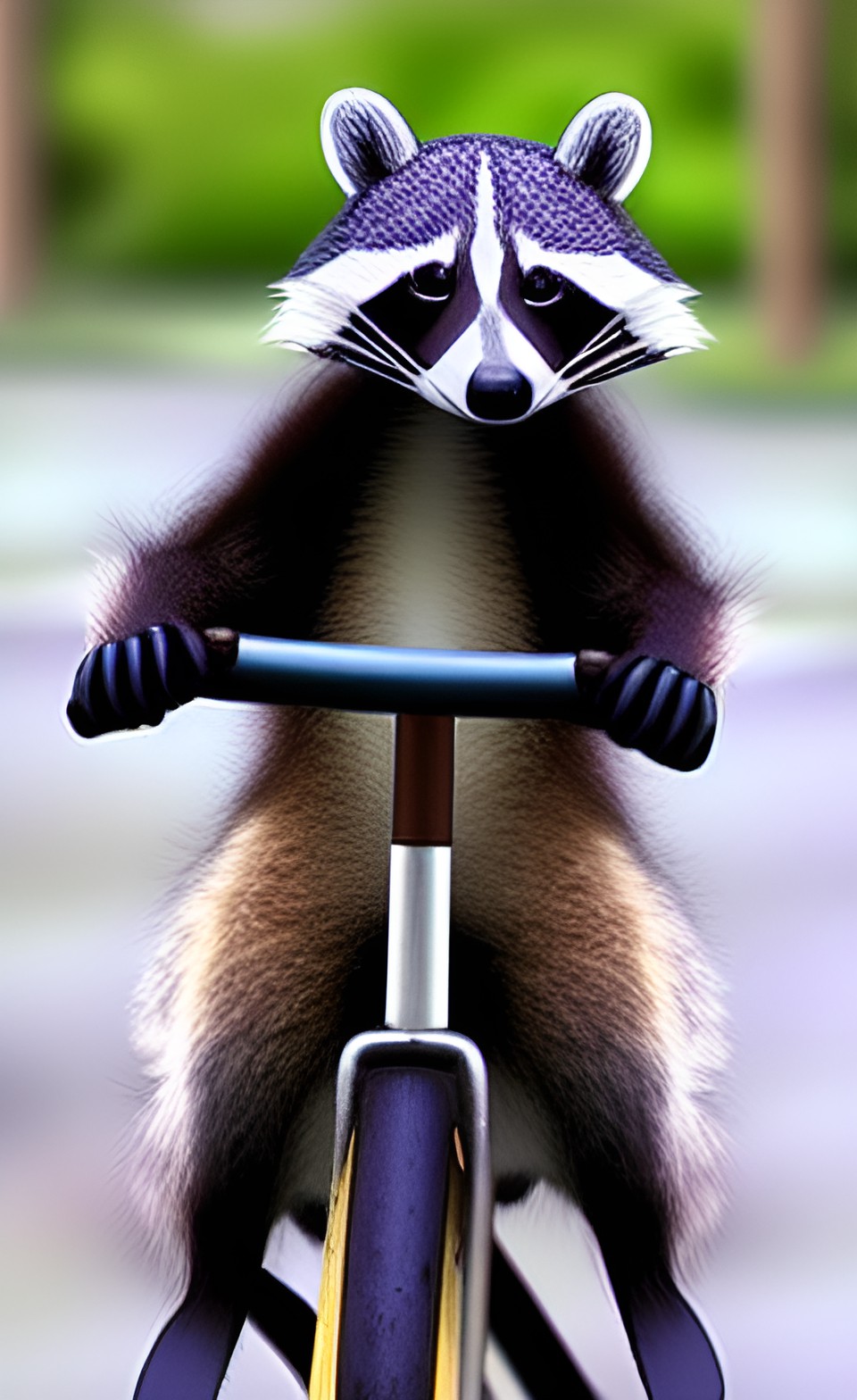 raccoon riding a bike preview