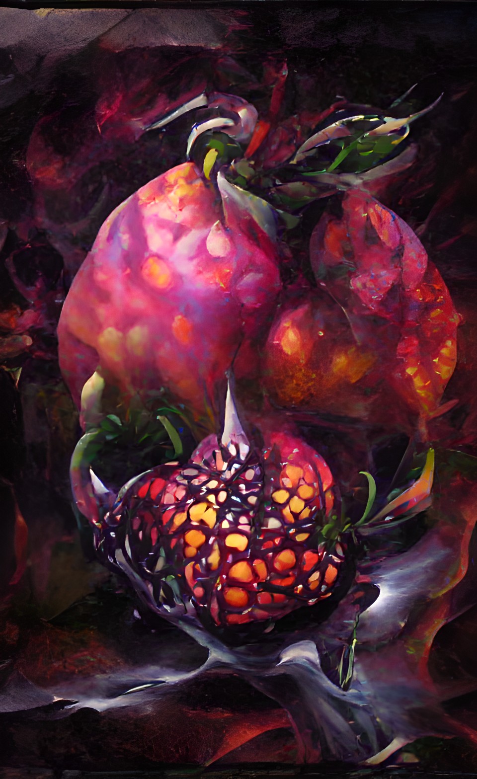 dragon pomegranate tree fruit  misty preview