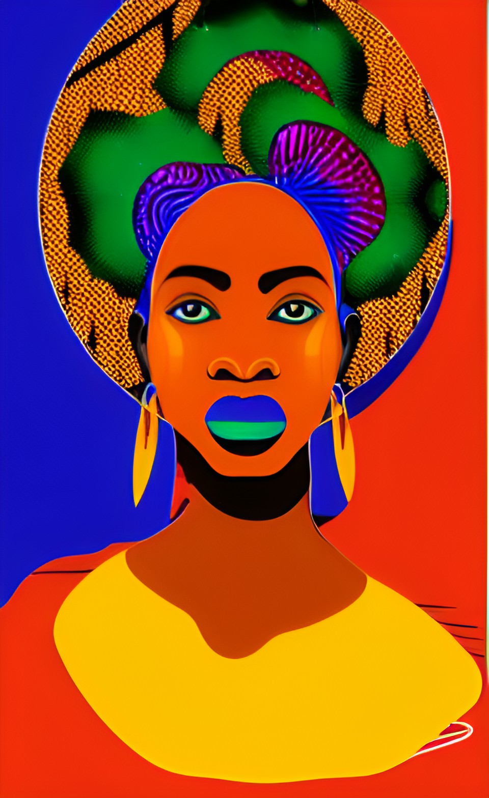 africanart portrait vector illustration of a kenyan woman preview