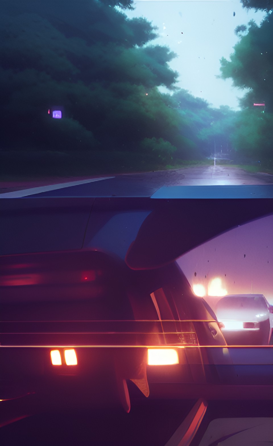 a messy car accident, anime art, greg rutkowski, studio ghibli, dramatic lighting preview