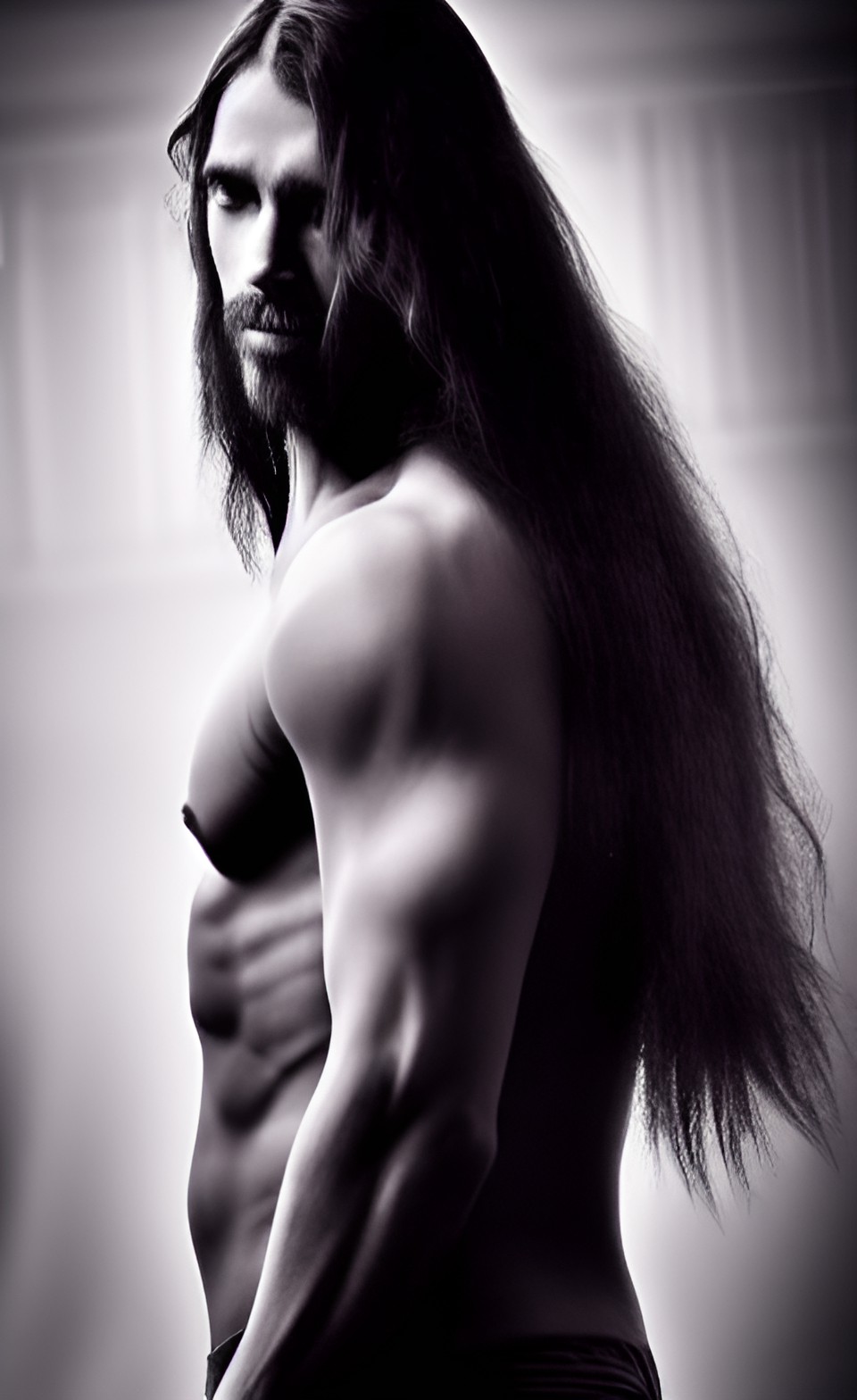 mystical , mysterious, dark, long hair, handsome man preview