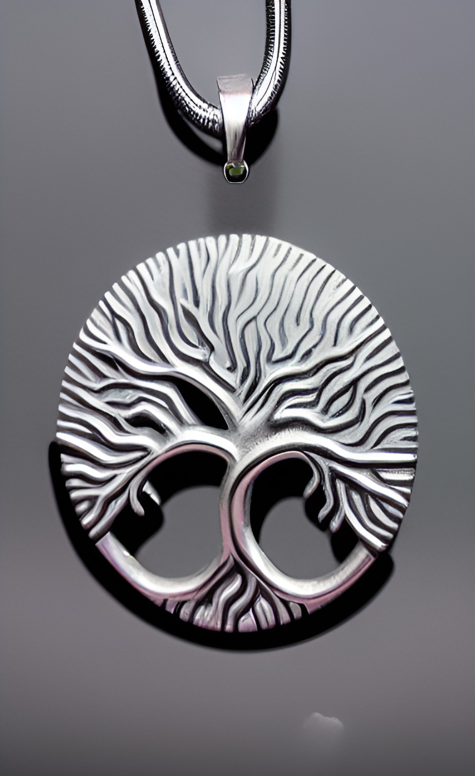 stylized tree symbol silver pendant preview