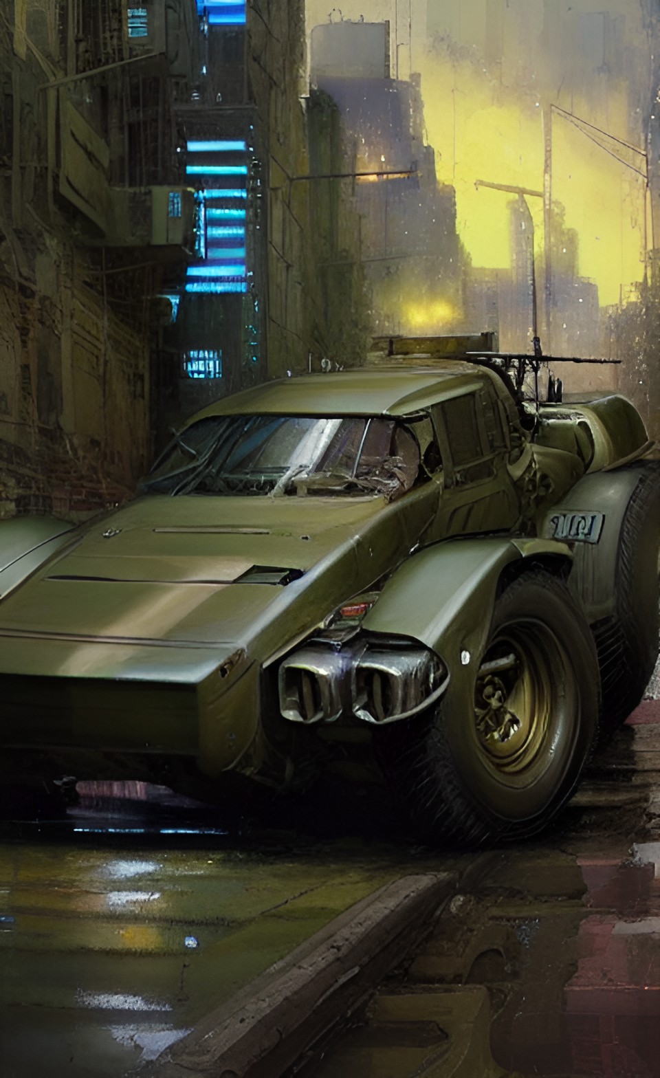 olive-green lenco bearcat g2, cyberpunk preview