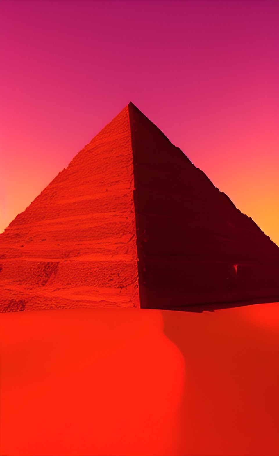 pyramids in desert of red sand preview