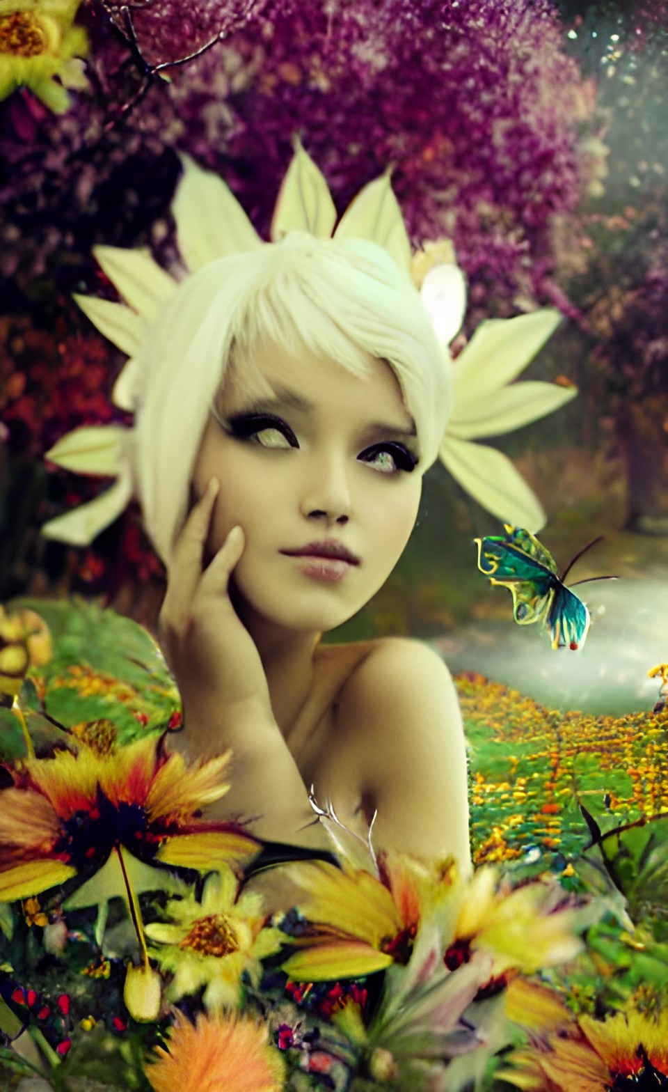 autumn fairy in the flowers preview