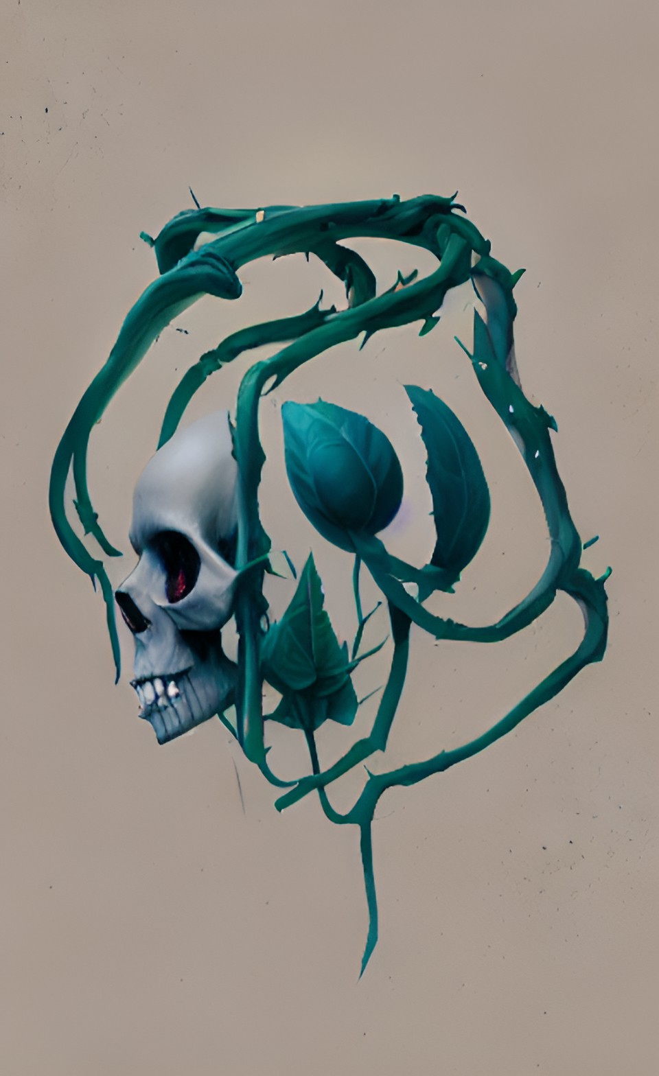 plant growing on skull preview