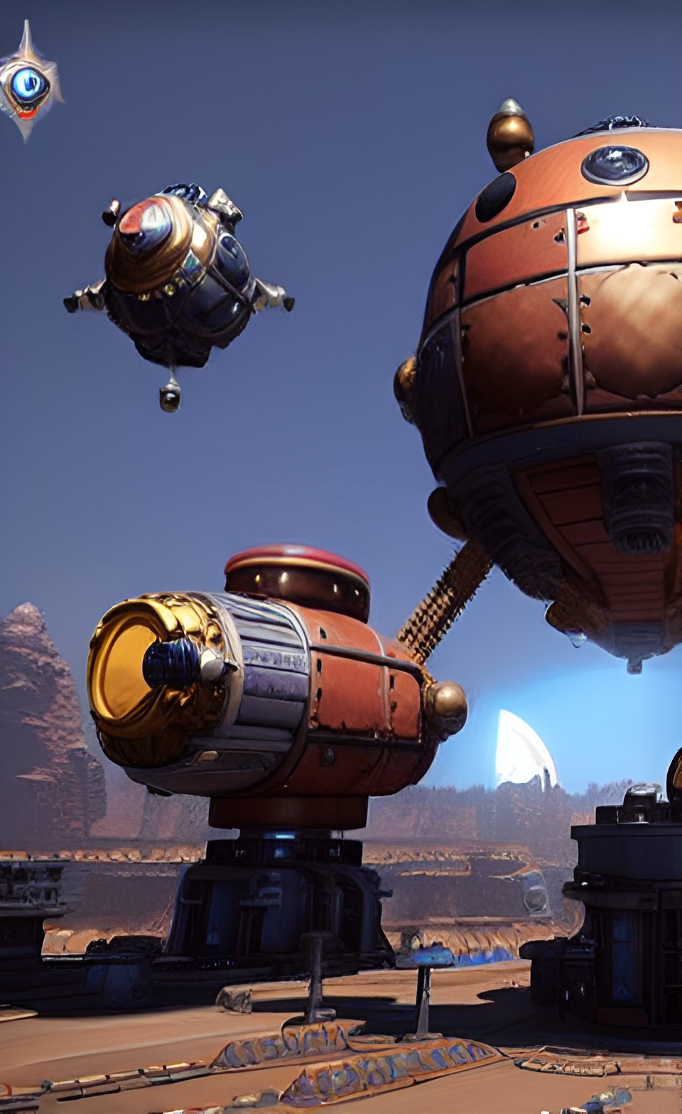 steampunk space station preview