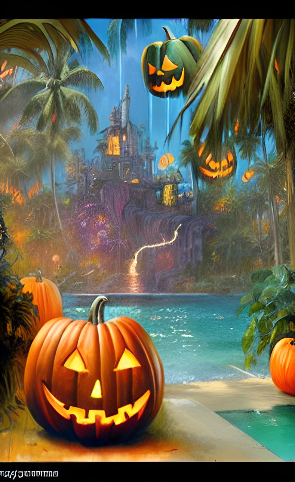 halloween colorful tropical disney style preview