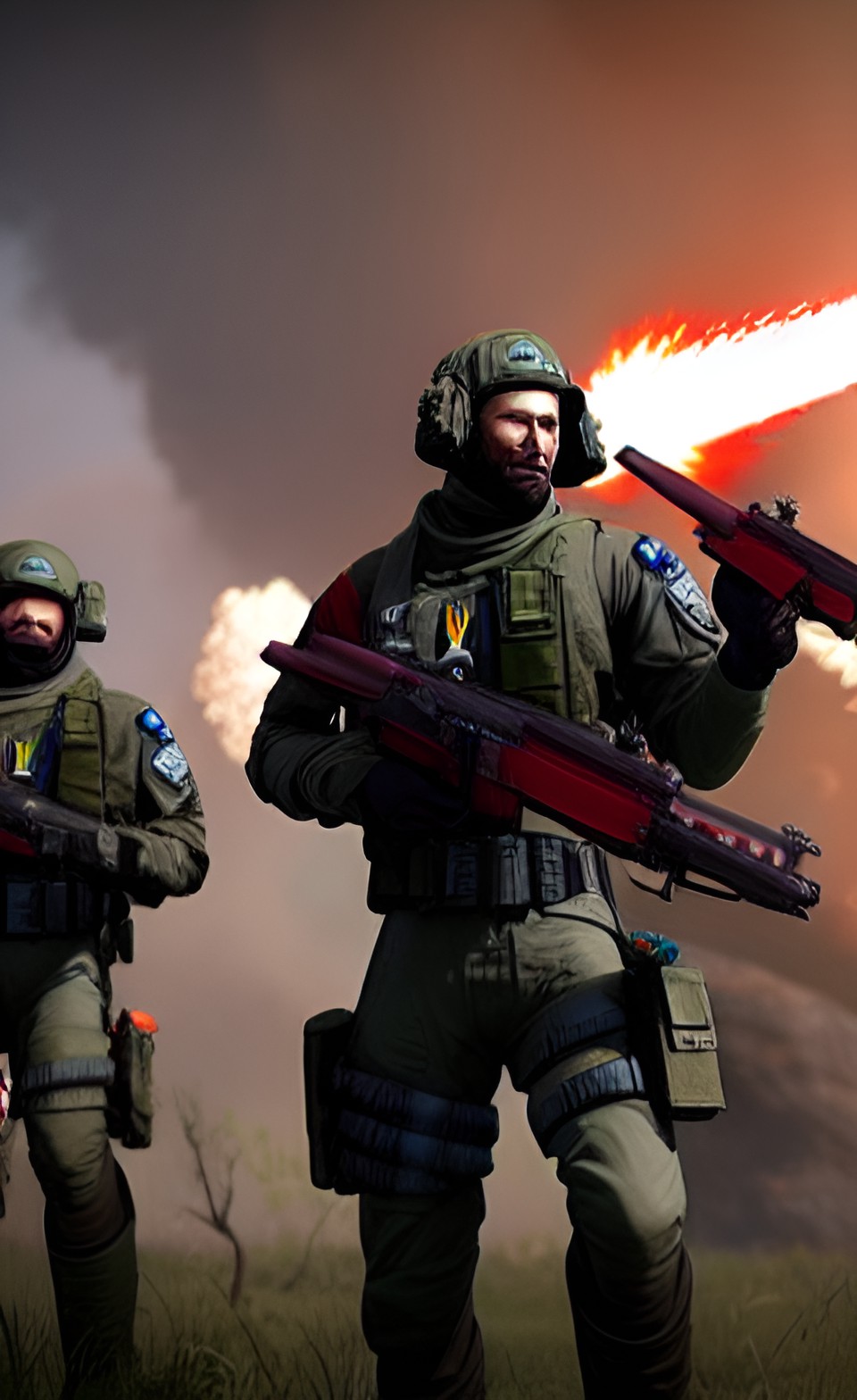 imc advanced pilot special recon unit holding a spitfire lmg with a titan standing preview