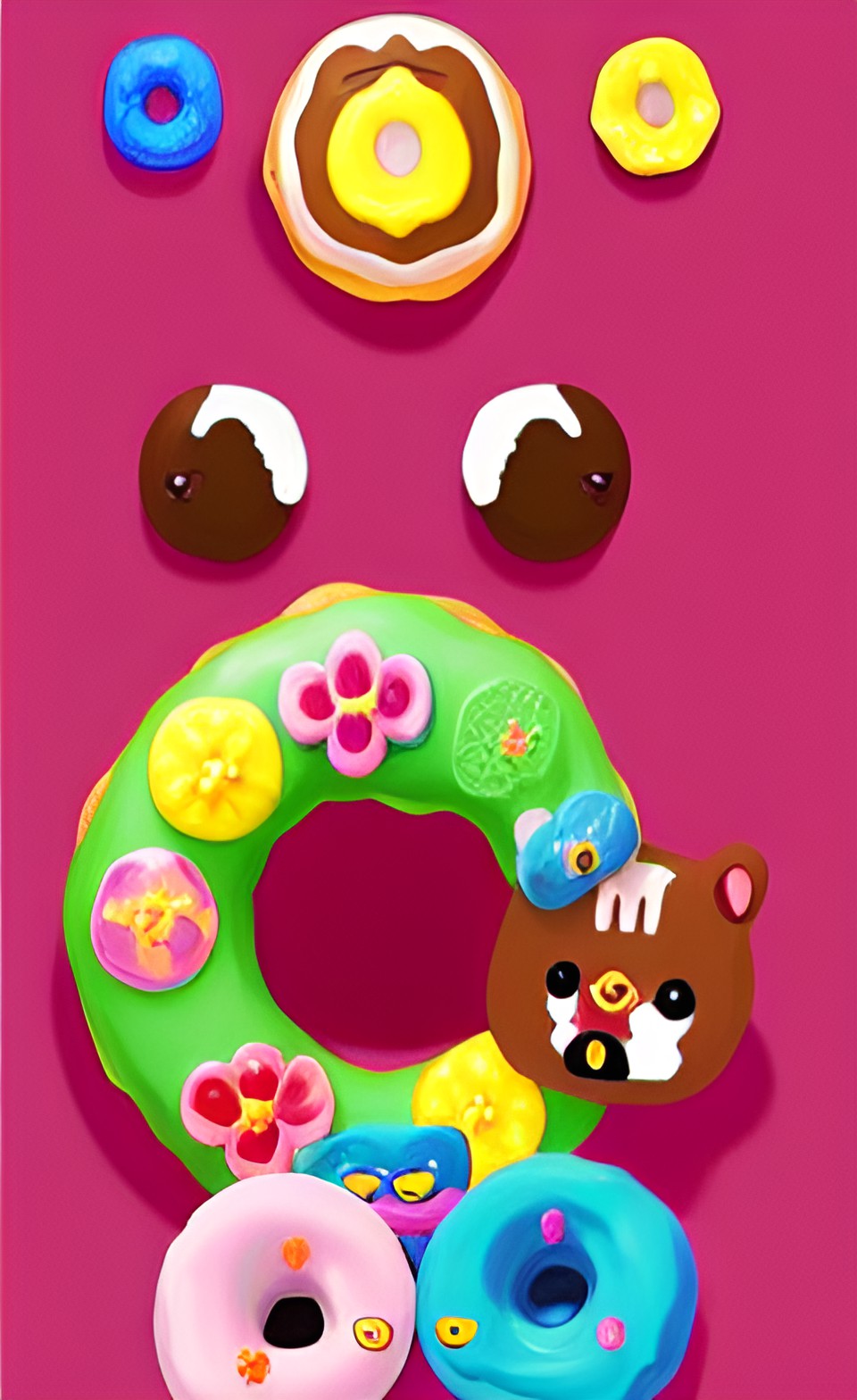 kawaii pet menu cute donuts flowers preview