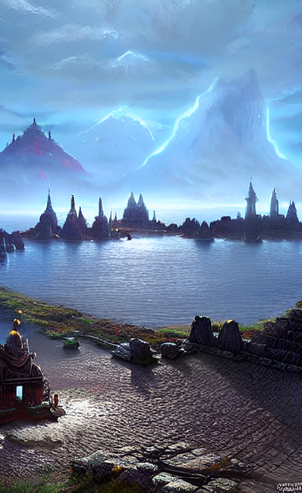 fantasy landscape ancient temple mysterious atmospheric preview