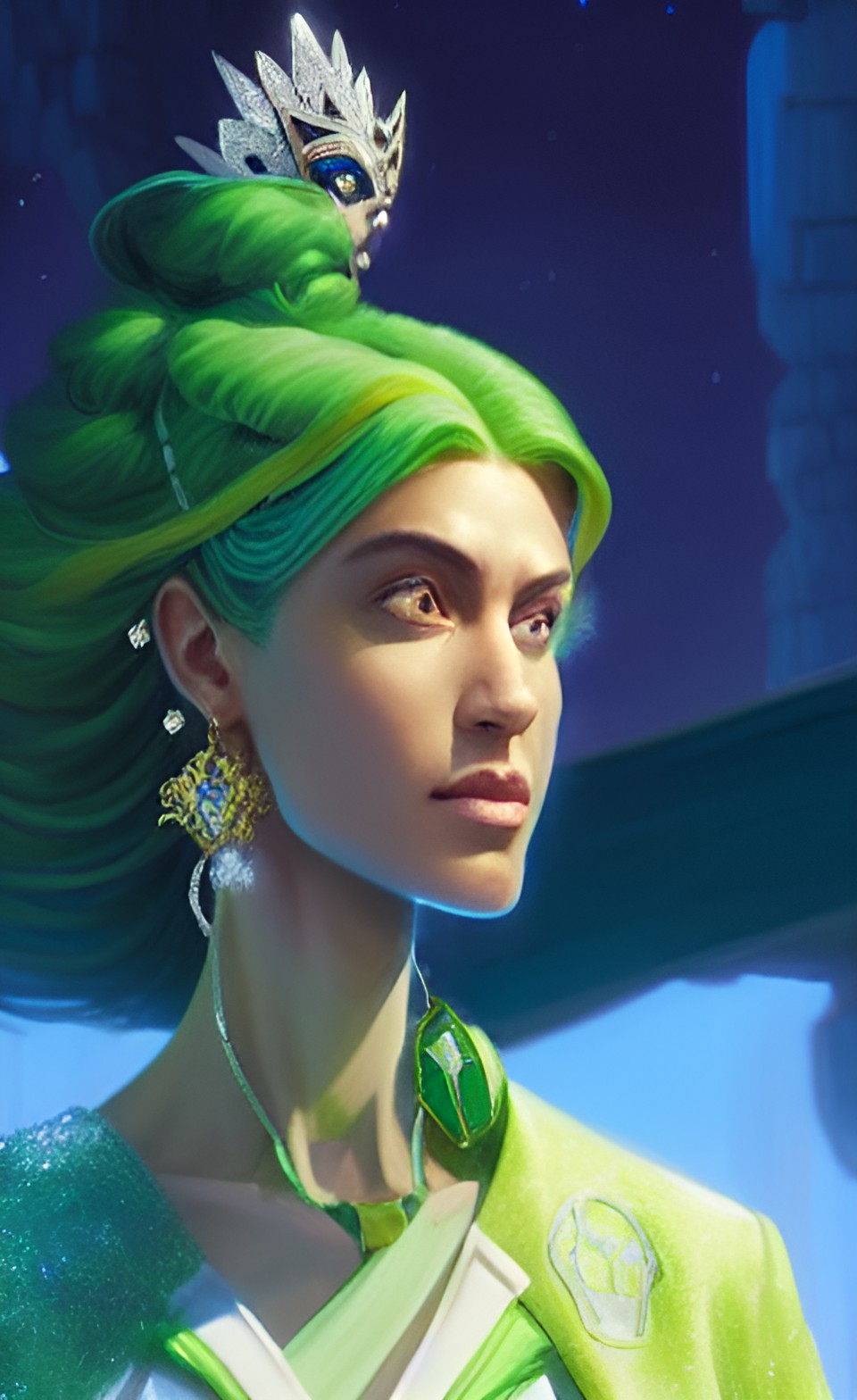 goddess gaia in green and blue preview