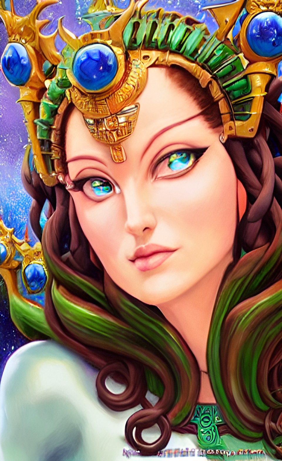 goddess gaia in green and blue preview