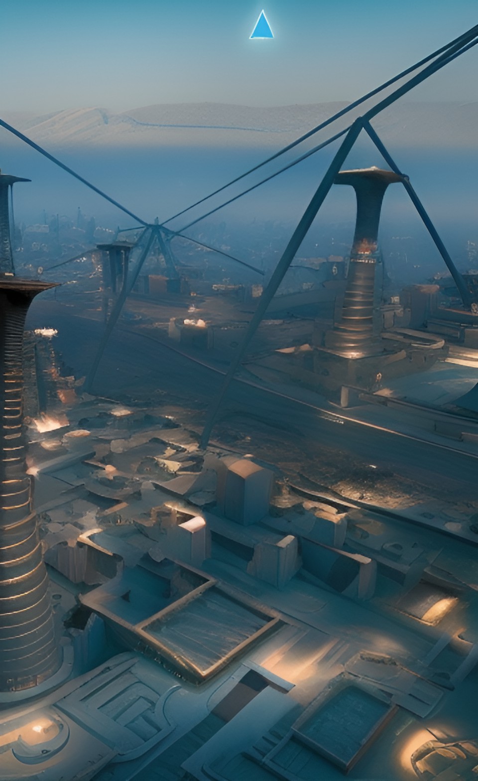 futuristic egyptian city and pyramids preview