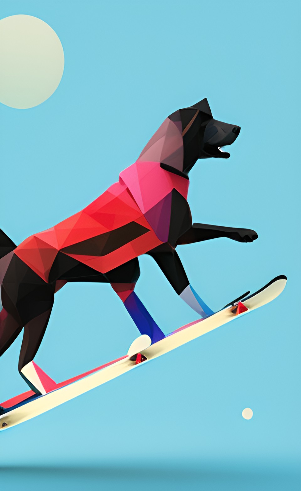 dog riding skis preview